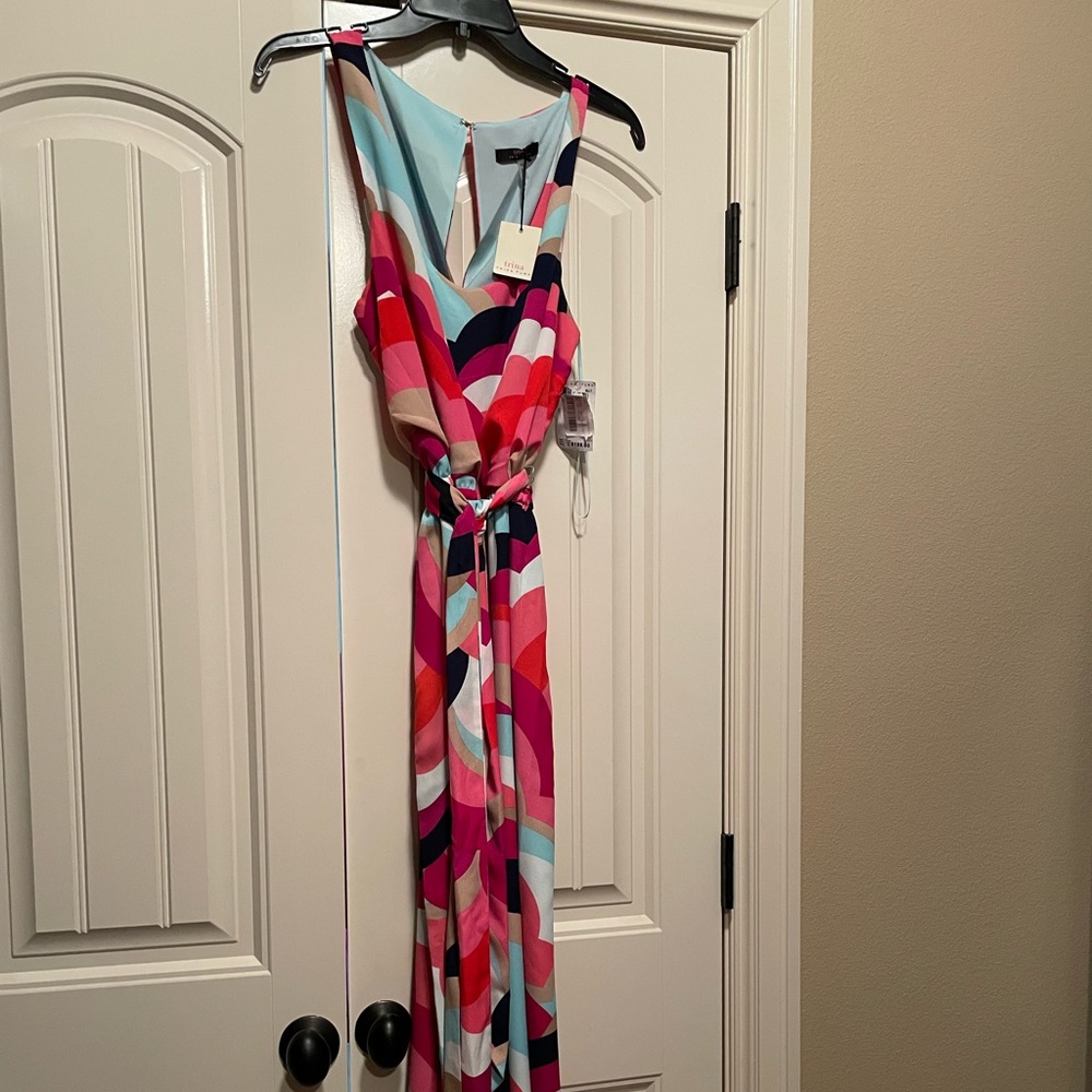 Trina cropped jumpsuit multi color size 12